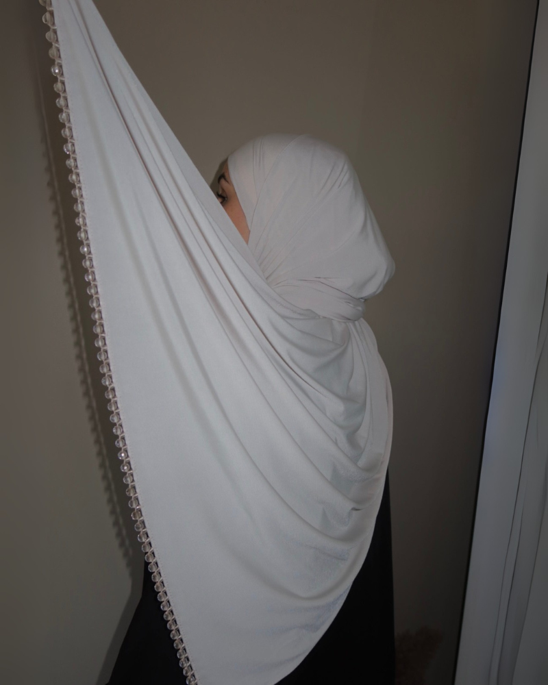 Voile perlé - Jersey premium Beige